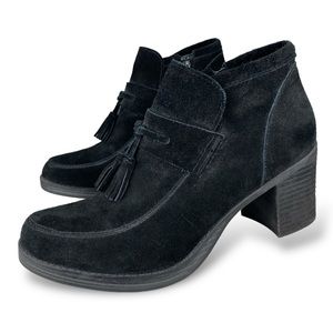 Nine West Boho Tassel Suede Leather Ankle Boot Heel Loafer Moccasin Booties